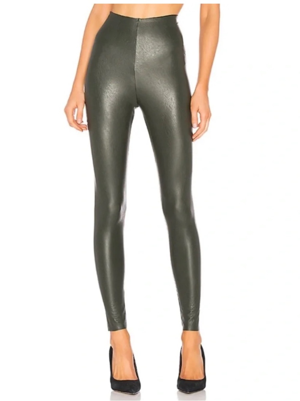 Commando High-Waist Faux Leather Leggings - Olive size large NWOT